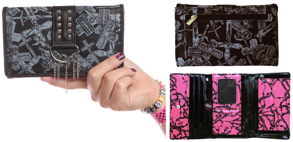Dont Cross Me Large Girls Chain & Stud Wallet/Purse by Iron Fist - SALE