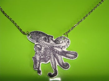 Show product details for Ink Art Octopus Necklace by Little Angels