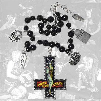 Show product details for Pray For Death Charm Necklace by Kreepsville 666