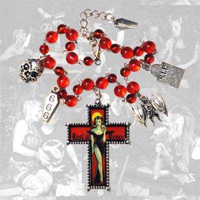 Show product details for Rest In Peace Charm Necklace by Kreepsville 666
