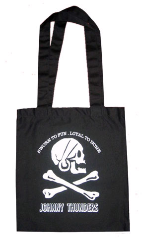 Johnny Thunders- Sworn To Fun Loyal To None on a black tote bag