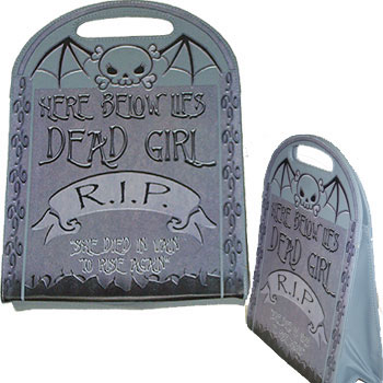 Show product details for Dead Girl Tombstone vinyl bag by Kreepsville 666