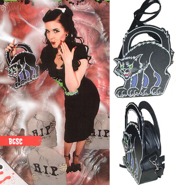 Show product details for Scare D Cat vinyl bag by Kreepsville 666