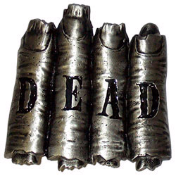 Show product details for Dead Fingers belt buckle by Kreepsville 666 (bb406)