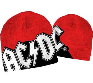 AC/DC- Large Logo on a red beanie