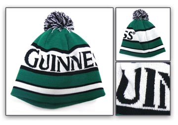 Guinness- Striped Beanie With Pom