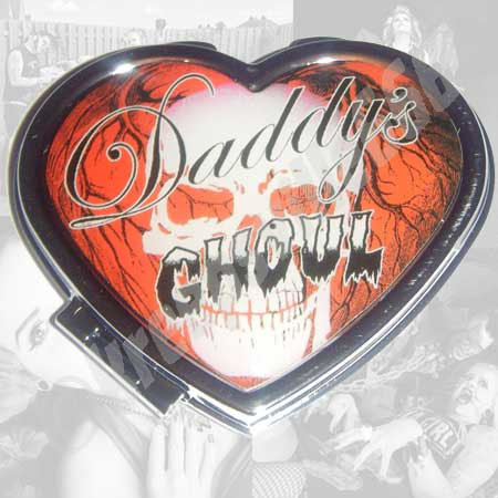 Daddy's Ghoul Heart Shaped Compact Mirror by Kreepsville 666