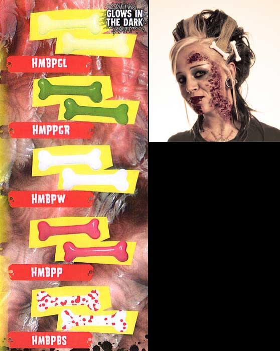 Show product details for Bones Hair Clips by Kreepsville 666