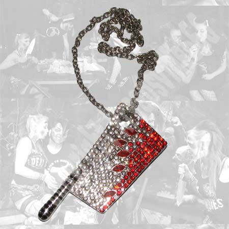 Show product details for Goreture Diamonte Bloody Bling Cleaver Necklace by Kreepsville 666
