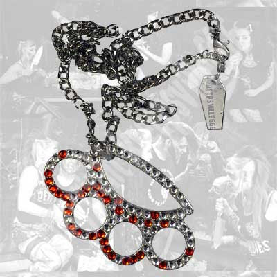 Diamonte Bloody Knuckle Duster Necklace by Kreepsville 666 - SALE