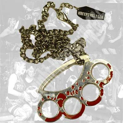 Bloody Knuckle Duster Necklace by Kreepsville 666 - SALE