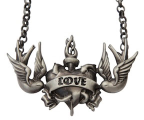 Sacred Heart & Swallows Necklace by Kitsch N Kouture