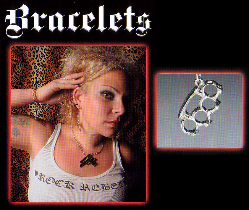 ****Brass Knuckles Charm Bracelet by Rock Rebel - SALE