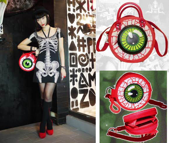 Eyeball Vinyl Bag in Red by Kreepsville 666
