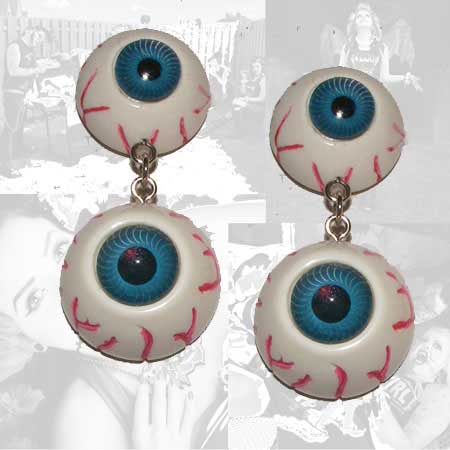 Blue Eyeball Earrings by Kreepsville 666