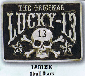 Skull & Stars belt buckle by Lucky 13 (bb384)