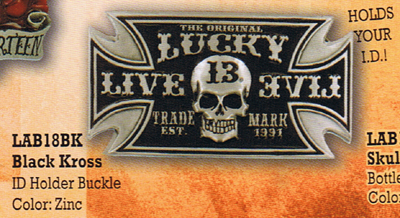 Show product details for Black Kross Belt Buckle by Lucky 13 (bb415)