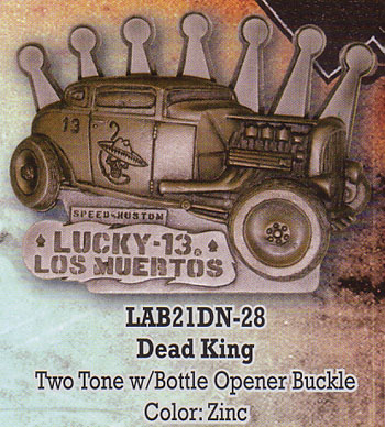 Dead King Belt Buckle/Bottle Opener by Lucky 13 (bb380) - SALE