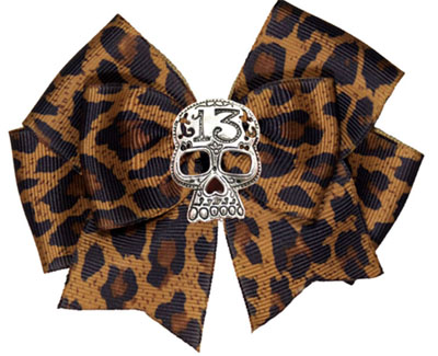  Leopard Skull 13 Hair Bow by Lucky 13