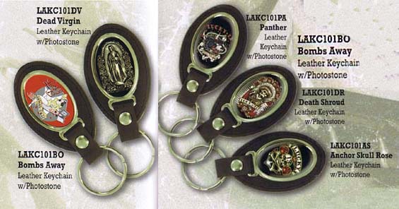Show product details for Leather Keychain With Photostone by Lucky 13 - SALE