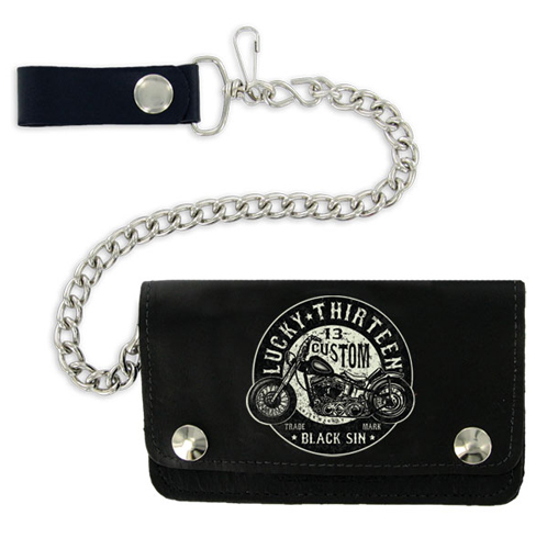 Black Sin 6" wallet with chain by Lucky 13