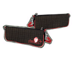 Green Day- Grenade on a black fabric bag with red piping