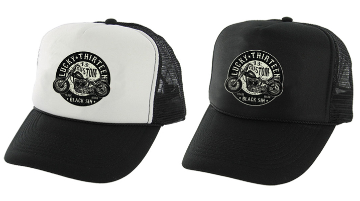 Black Sin trucker hat by Lucky 13 Clothing