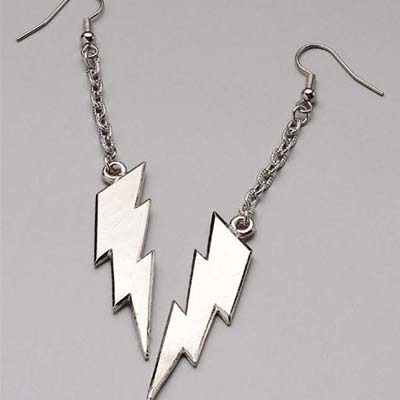 Lightning Bolt Dangle Earrings  by Rock Rebel  - SALE