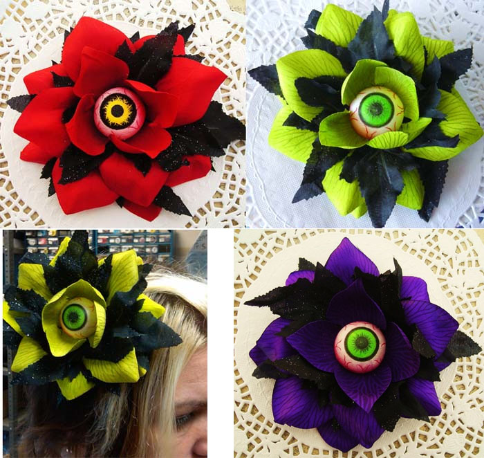 Cyclops Rose Hair Flower Clip by Lila-Jo