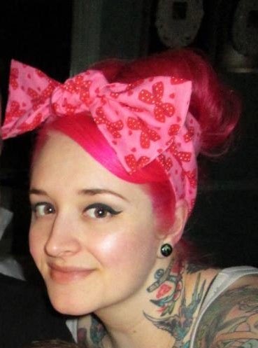 Pink with Red Bows bandana by Lila-Jo