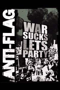 Anti Flag- War Sucks Lets Party square pin (pin152)