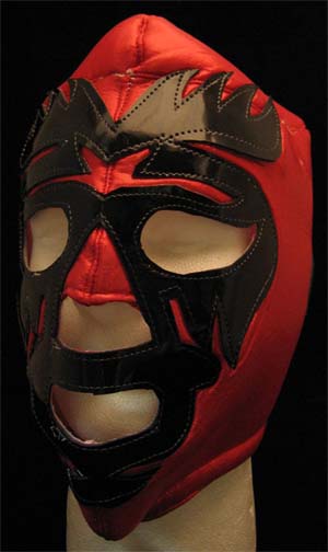 Lucha Libre Wrestling Mask- Mano Negra (Red/Black)