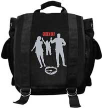 Show product details for Green Day- Bear Trap Family on a black messenger bag