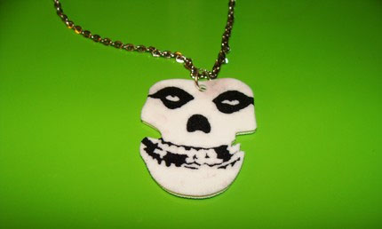 Crimson Ghost Skull Necklace by Little Angels