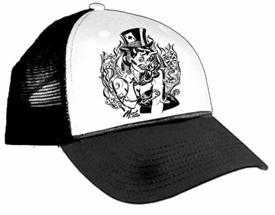 Show product details for Devil Girl Trucker Hat by Lucky Mule