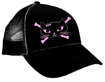 Show product details for Kitty Bones Trucker Hat by Lucky Mule