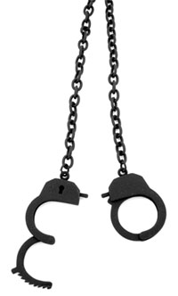 Black Handcuff Necklace by Metal Mafia