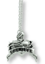 Bad Luck Sacred Heart Necklace by Metal Mafia