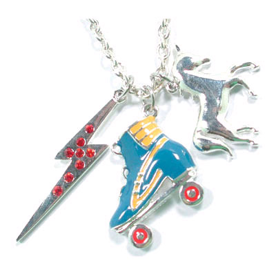 Show product details for Necklace by NookArt- 80's Roller Derby - SALE