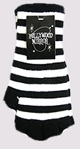 Fingerless Gloves- Black/White Striped