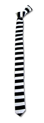 Skinny Tie- Black/White Stripes