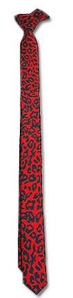 Skinny Tie- Red Leopard