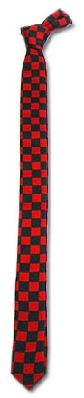 Skinny Tie- Black/Red Checkered