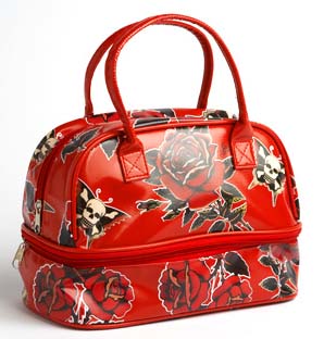 Show product details for Oilcloth Zip Bottom Tote in RED by Sailor Jerry