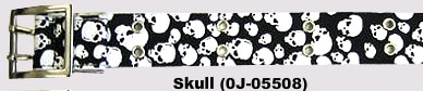 Show product details for Printed Canvas Belt- Skulls