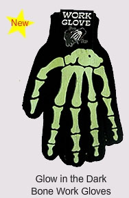Work Gloves- Glow In the Dark Skeleton