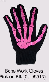 Work Gloves- Pink Skeleton