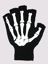 Fingerless Work Gloves- White Skeleton