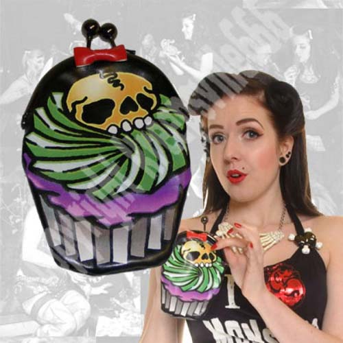 Cupcake Skull vinyl bag by Kreepsville 666