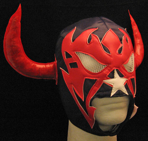 Lucha Libre Wrestling Mask- Rencor (Black/White/Red)